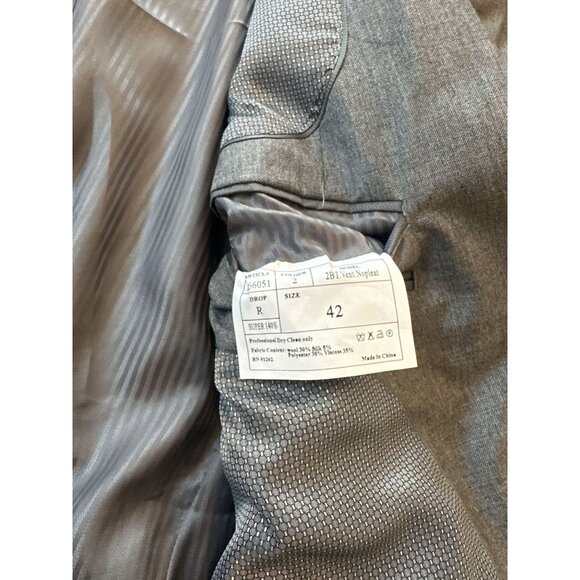 Bertolini Grey Wool & Silk Blends Suit - Picture 5 of 11